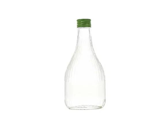 Clear Glass Beverage Drink Bottles With Screw Caps — main view
