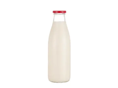() Round Quart Large Capacity Glass Milk Bottle with