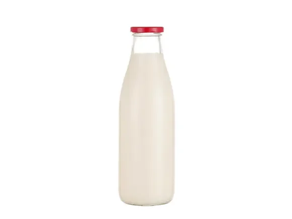 () Round Quart Large Capacity Glass Milk Bottle with — main view