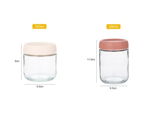 Glass Food Storage Jars with Lids Stackable PP Sealed — view 3