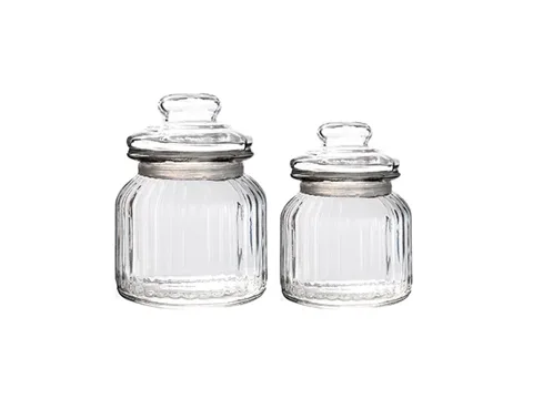Clear Glass Piggy Bank Jar — view 1