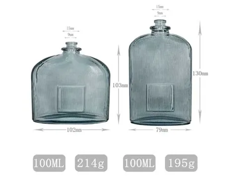 Grey Flat Square Glass Reed Diffuser Aromatherapy Bottles in — view 2