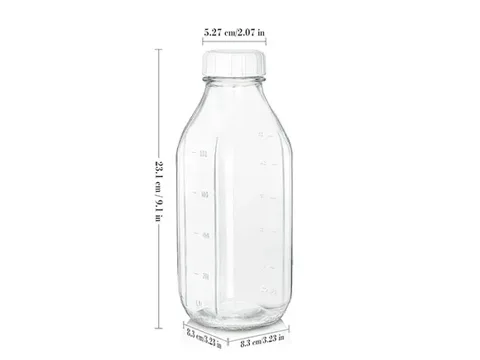 Litre() Graduated Glass Milk Bottles — view 2