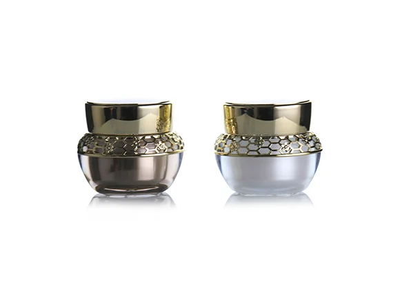 White/Amber Glass Cream Jars — main view