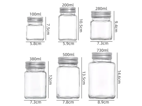 Square Glass Food Jars — view 2
