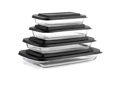 pcs Borosilicate Glass Baking Dishes Bakeware Sets With Lids — view 1
