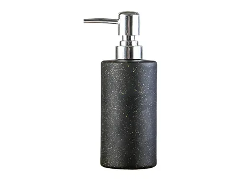 Black and White Glass Soap Bottle with Dots