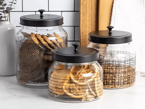 Dollar Storage Glass Jar with Black Lid — view 3