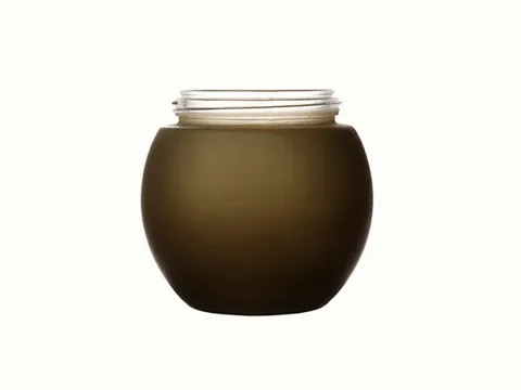 Brown Glass Cream Jars — view 1