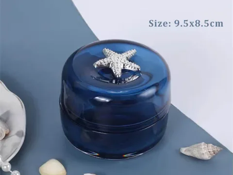 Blue Glass Candle Jars with Lids — view 3