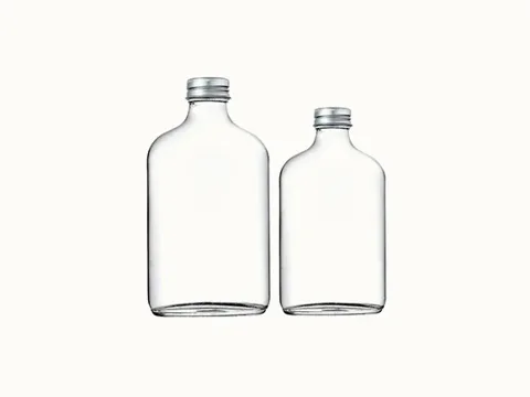() () Clear Shoulder Glass Flask Beverage Bottles