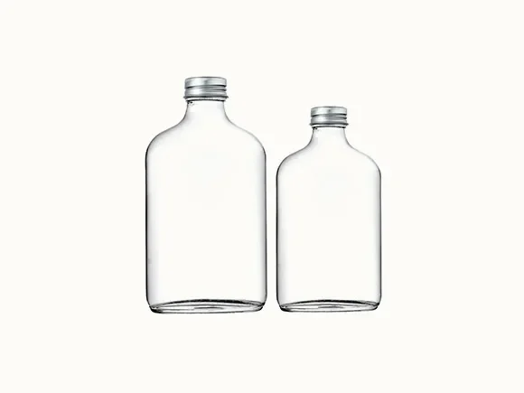 () () Clear Shoulder Glass Flask Beverage Bottles — main view
