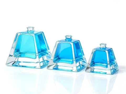 Pyramid Glass Perfume Bottles with Lids — view 3