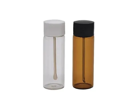 Amber Glass Pill Bottle with Spoon — view 3