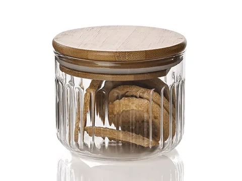Kitchen Organizer Glass Food Jar with Bamboo Lids — view 2