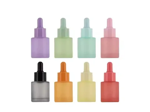 Flat Shoulder Frosted Glass Dropper Bottle Essential Oil