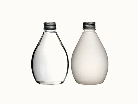 () () Clear Glass Drink Bottles with Lids — view 1