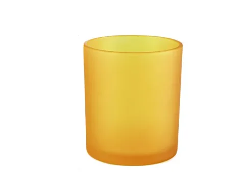 White Stained Frosted Glass Candle Jars — view 7