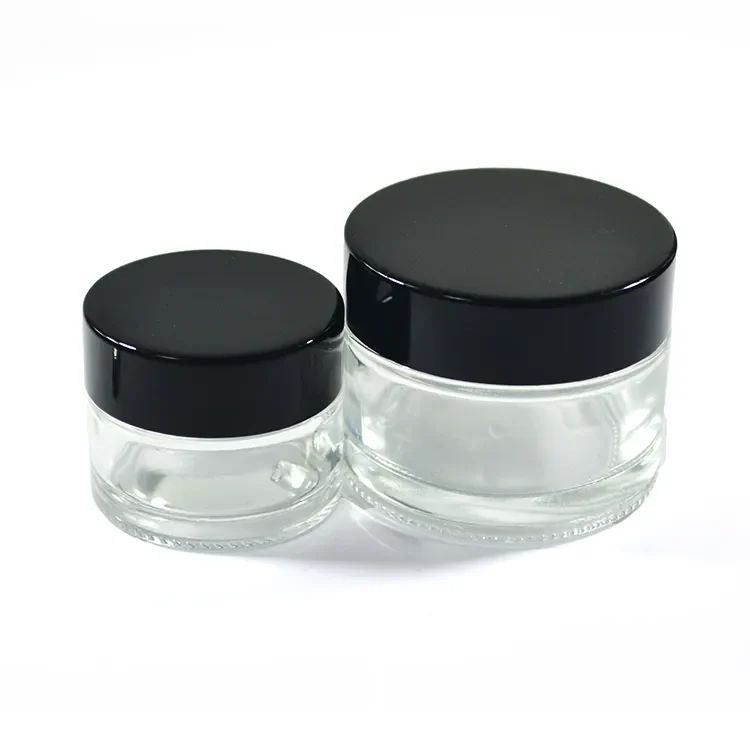 Clear Body Butter Jars with Black Caps — main view