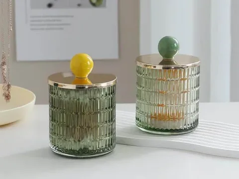 Glass Jewelry Storage Jars with Stainless Steel Lids — view 2