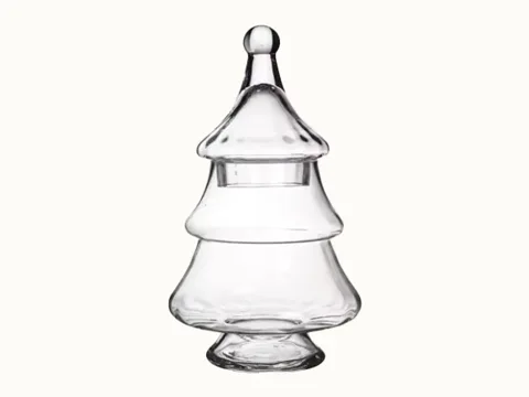 Christmas Tree Shaped Glass Container