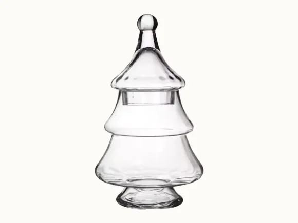 Christmas Tree Shaped Glass Container — main view