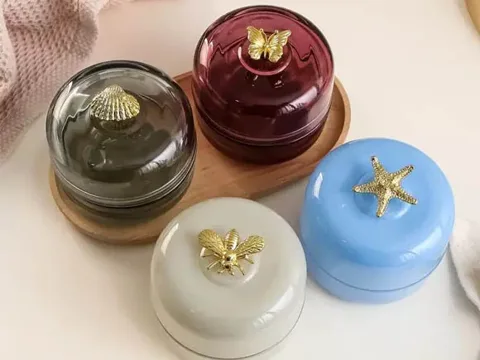 Glass Candle Holder with Lids Jewelry Jars — view 1