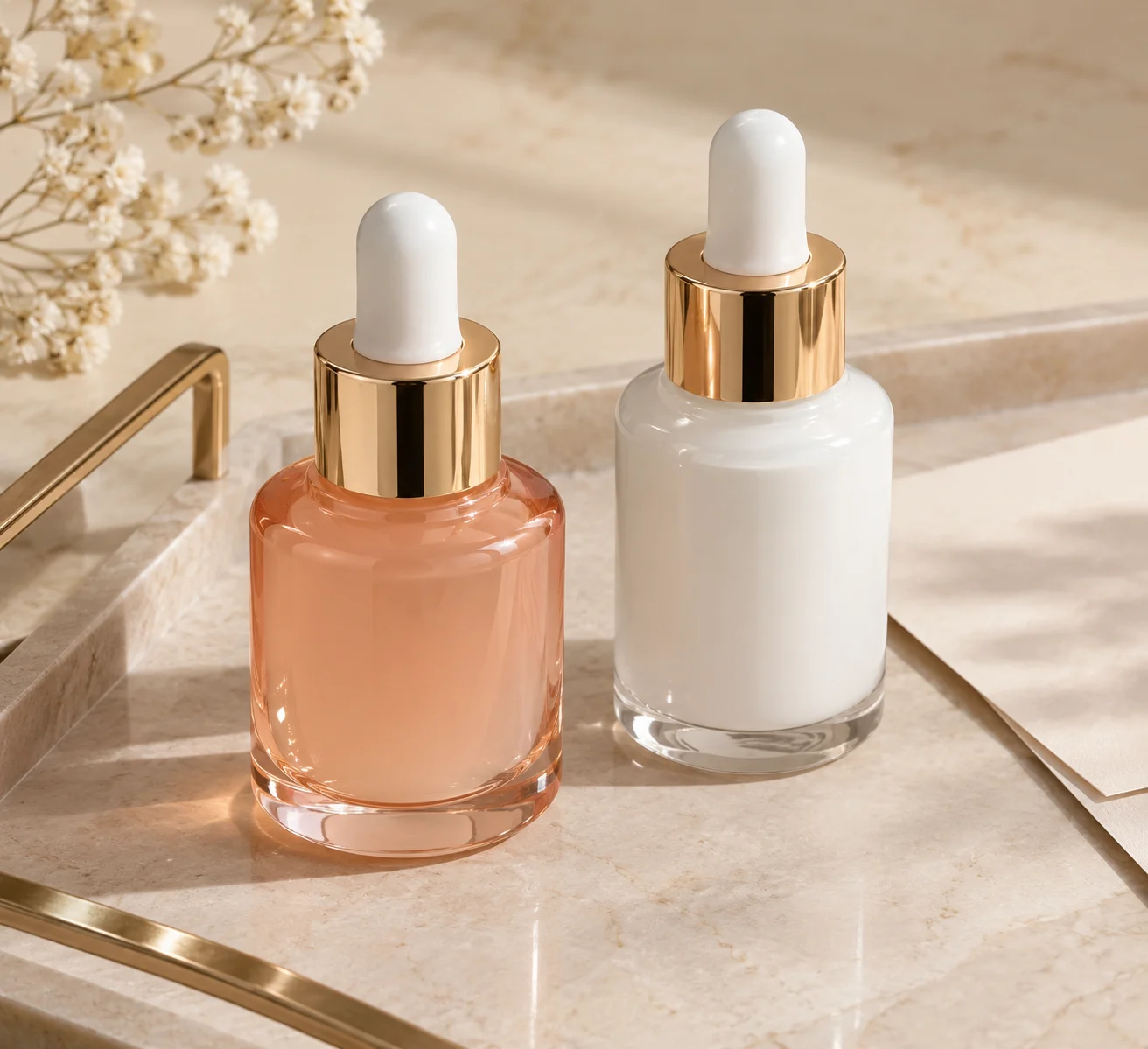 Glass Dropper Bottles — studio composition AS0020