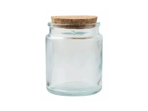 Clear/Green/Amber Glass Candle Jars with Cork Lid whosale