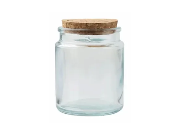 Clear/Green/Amber Glass Candle Jars with Cork Lid whosale — main view