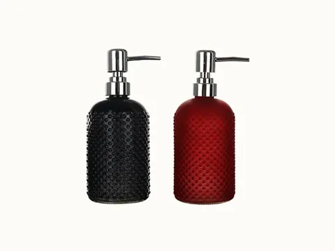 Red/Black/Blue Glass Bathroom Bottles