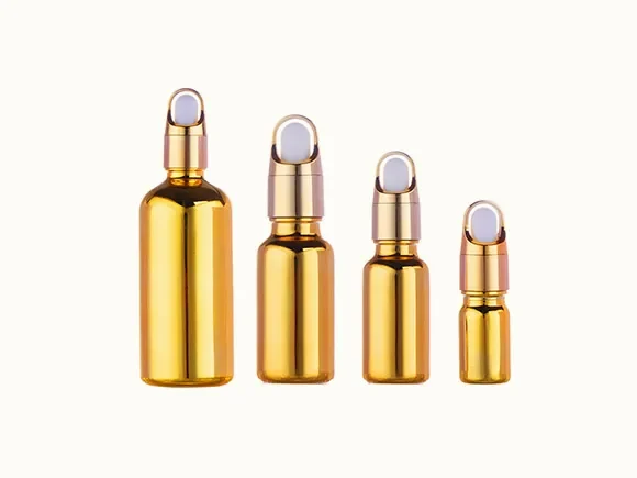 Gold Essential Oil Bottles with Dropper — main view