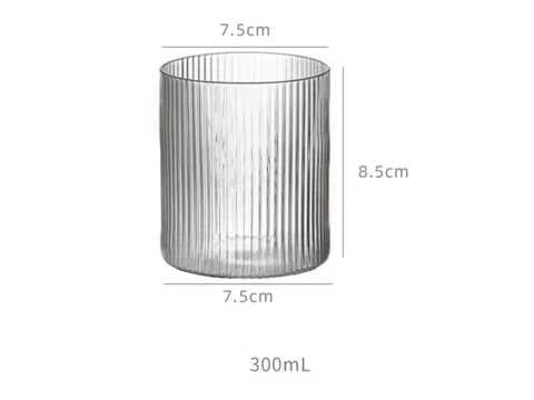Ribbed Borosilicate Glass Cups — view 3