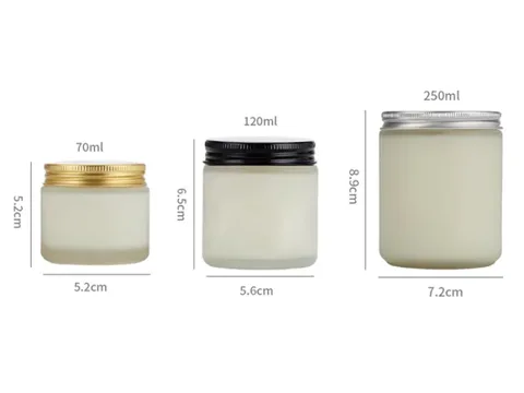 Frosted White Glass Candle Jar with Crew Lids — view 2
