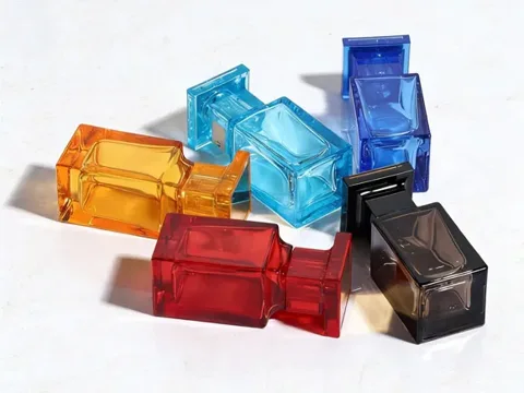 Square Fancy Glass Perfume Bottles with Caps