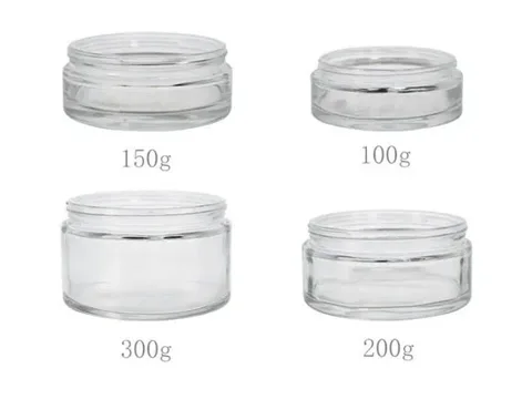 Wide Mouth Glass Cream Cosmetic Jars with Lids — view 2