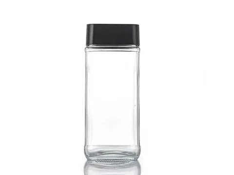 Square Glass Coffee Food Storage Jars with Lids