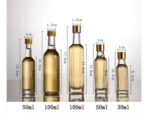 Glass Mini Olive Oil Bottles with Screw Caps — view 2