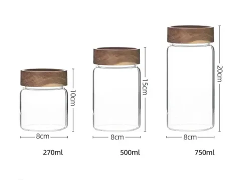 High Borosilicate Glass Food Storage Jars with Screw Cap — view 4