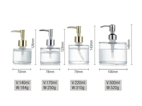 Flat Round Glass Hand Sanitizer Bottles — view 2