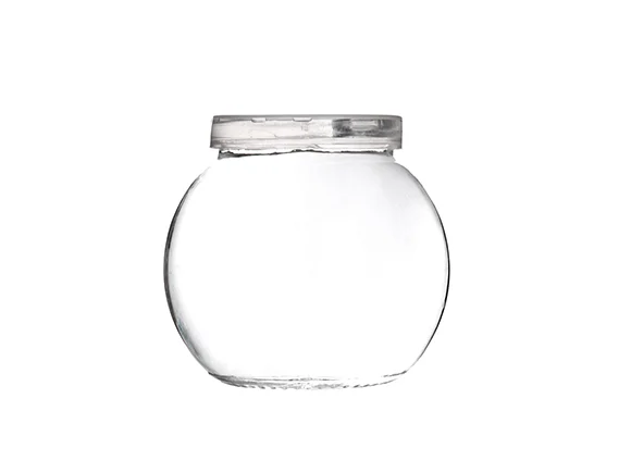 Clear Glass Counting Money Jar — main view