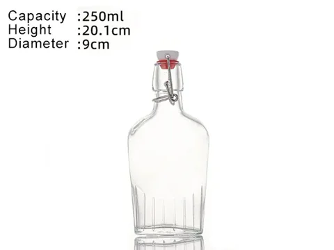 Flask Swing Top Clear Glass Bottles — view 3