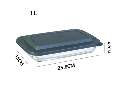 pcs Borosilicate Glass Baking Dishes Bakeware Sets With Lids — view 5