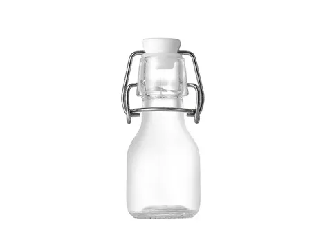 () () () Small Round Glass Swing Top Bottles