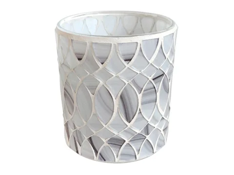 Light Grey Glass Candle Holder — view 2
