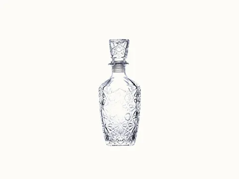 Square Clear Glass Spirit Bottles Liquor Decanter with Lids — view 1