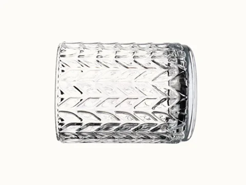Clear Vintage Embossed Glass Candle Jars — view 3