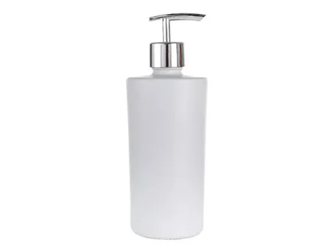 Black and White Glass Soap Dispenser Bottle — view 2