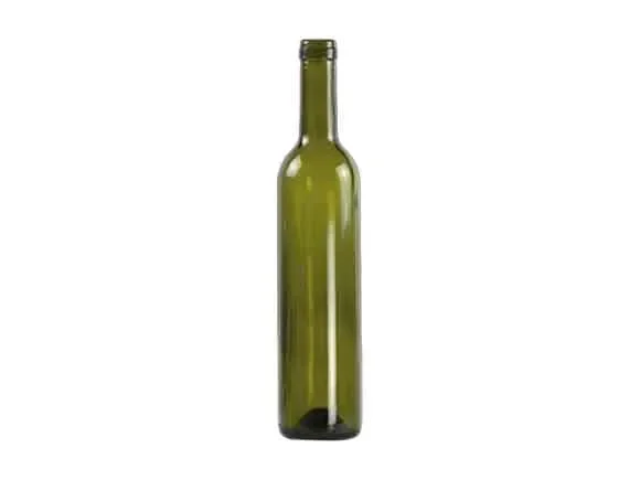 Bordeaux Green Glass Wine Bottle and — main view