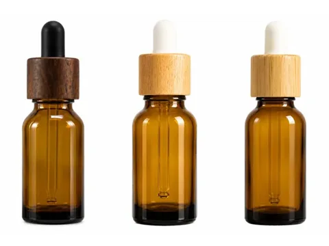 Amber Frosted Glass Essential Oil Bottles with Dropper — view 4
